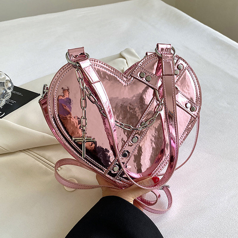 Chain Heart-shaped Bags Large Capacity Love Shoulder Bag For Women Valentine's Day - Dana Fashion