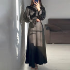 Round Neck Ruffle Sleeve Dress 2026 - High Waist Drawstring Dress - DanaFashionstore