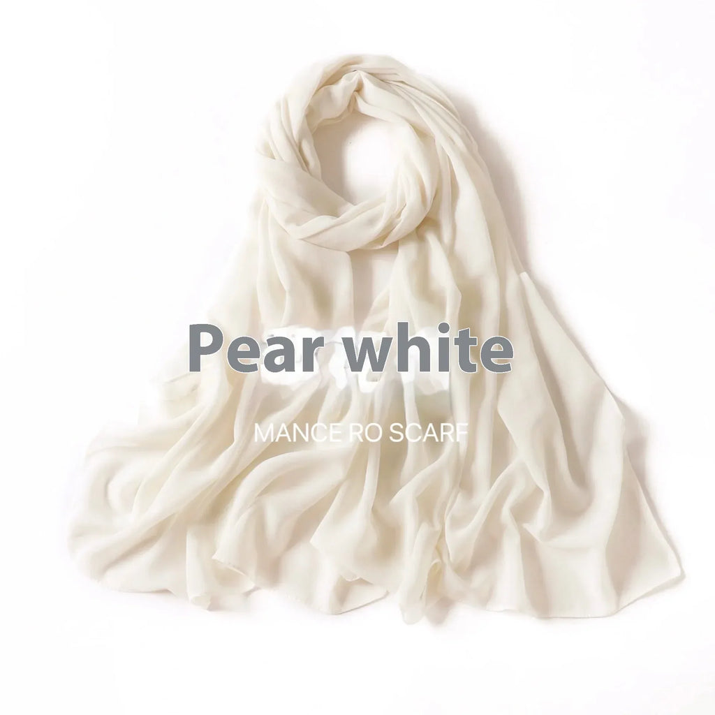 Pure Color Pearl Chiffon Scarf Headcloth Veil Chiffon Scarf - DanaFashionstore