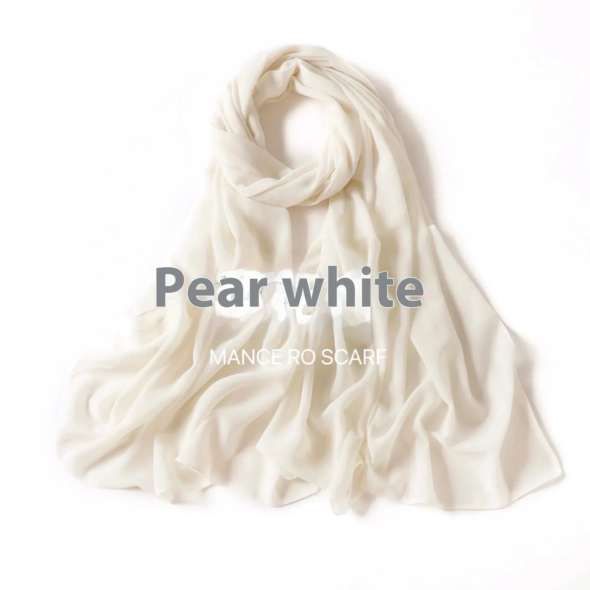 Pure Color Pearl Chiffon Scarf Headcloth Veil Chiffon Scarf - DanaFashionstore
