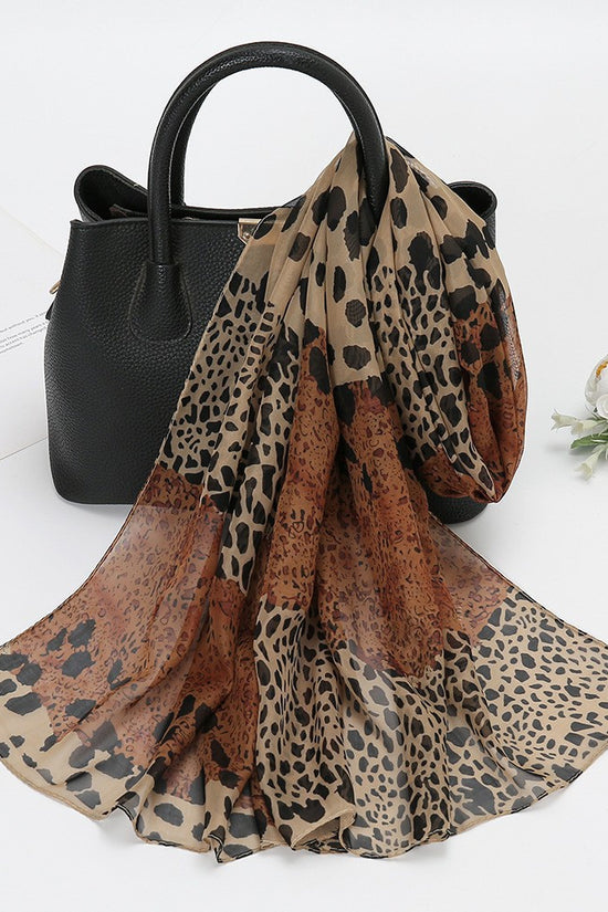 Thin Chiffon Lotus Pond Moonlight Printed Silk Scarf