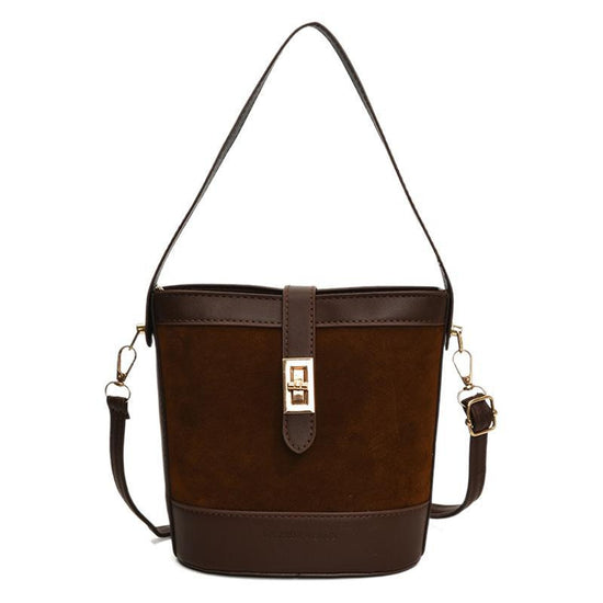 Suede Portable Bucket Bag Retro Crossbody - Dana Fashion