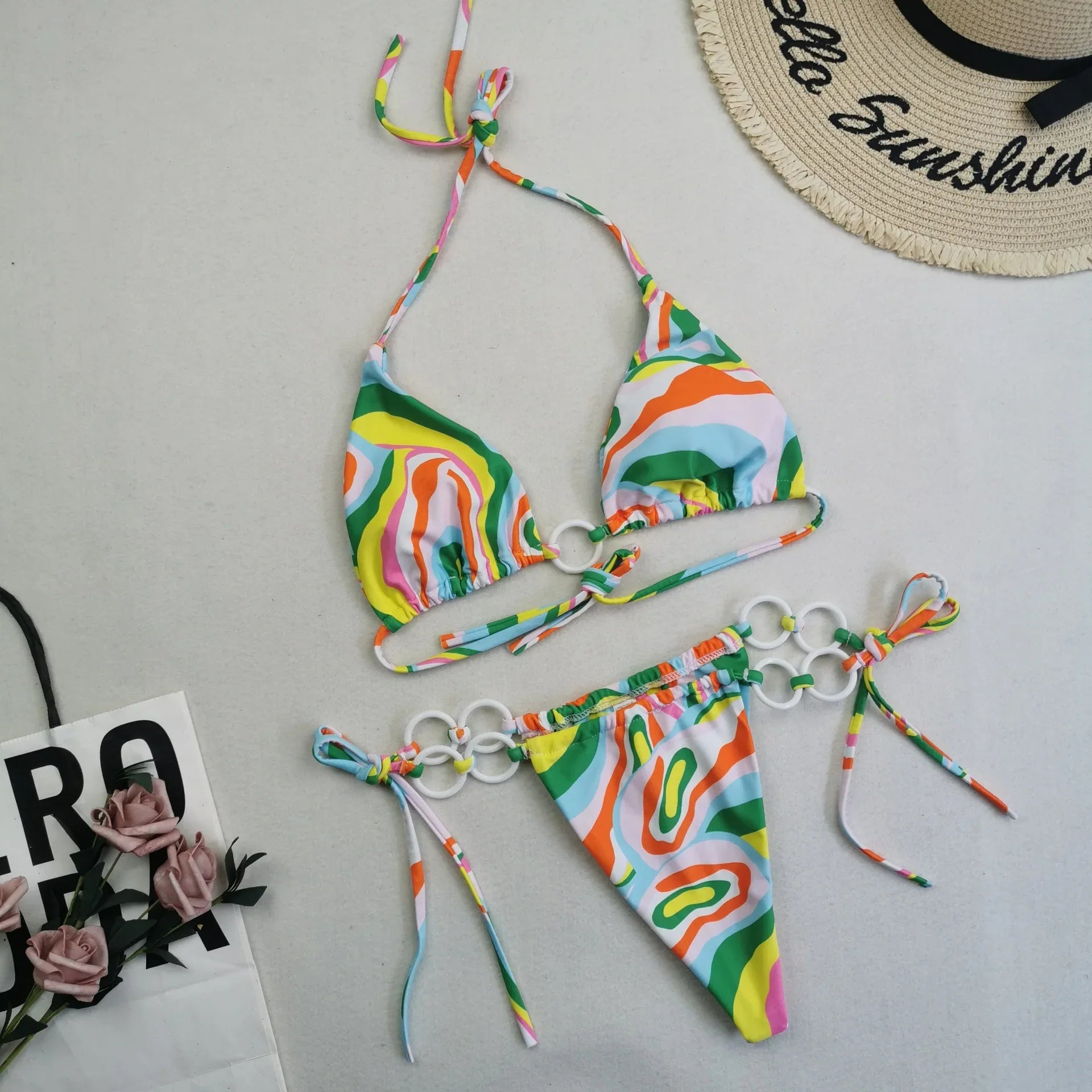 New Women's Split Bikini Double Fabric Lace-up Swimwear - DanaFashionstore