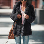 Lapel Fluffy Faux Fur Jacket 2026 - Long Sleeve Furry Overcoat - DanaFashionstore