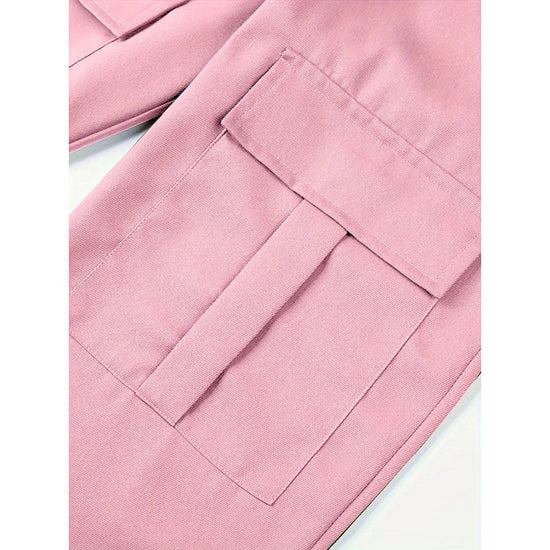 Women's Cargo Jogger Pants Matching With Flap Pockets & Drawstring Waistband - Dana Fashion