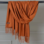 Women's Cashmere Warm Red Annual Meeting Scarf - DanaFashionstore