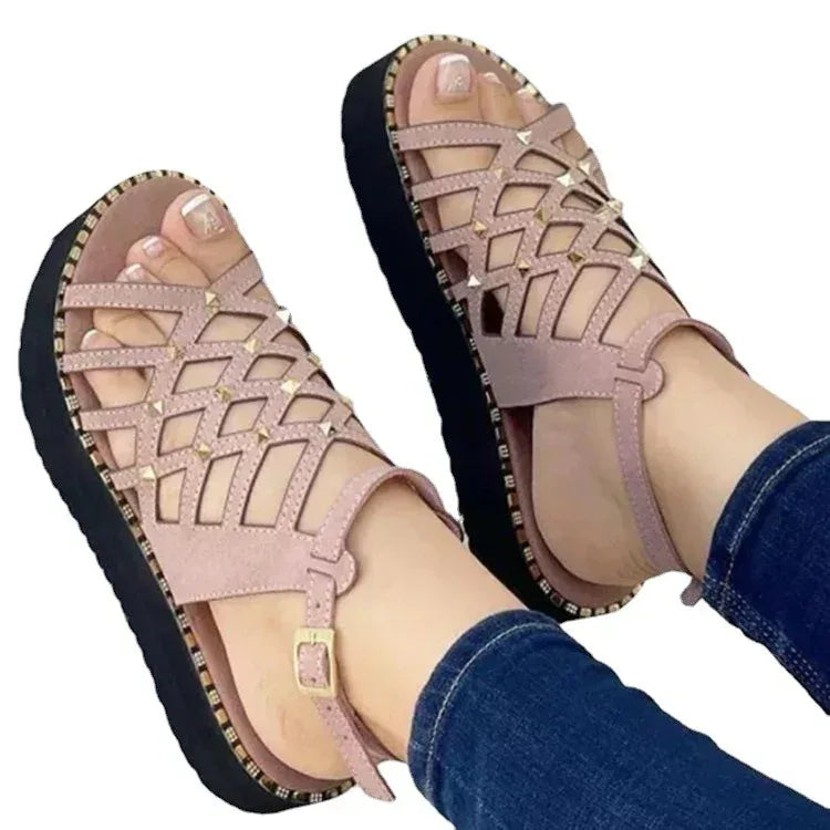 Women's Cutout Toe Platform Sandals - DanaFashionstore