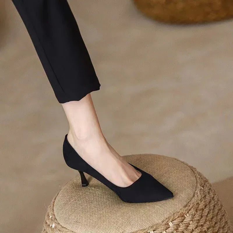 New Women's Shoes Workplace Work Shoes Black High Heels - DanaFashionstore