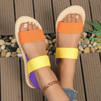 Women's Non-slip Wear-resistant Comfortable Soft Bottom Color Flat Sandals - DanaFashionstore
