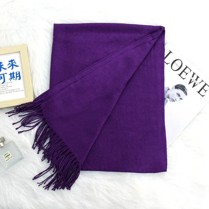 Annual Meeting Warm Cashmere Tassel Scarf - DanaFashionstore