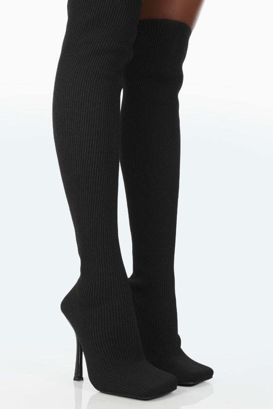 Europe And The United States Foreign Trade Large Size High With Fine Heel Stretch Boots Female