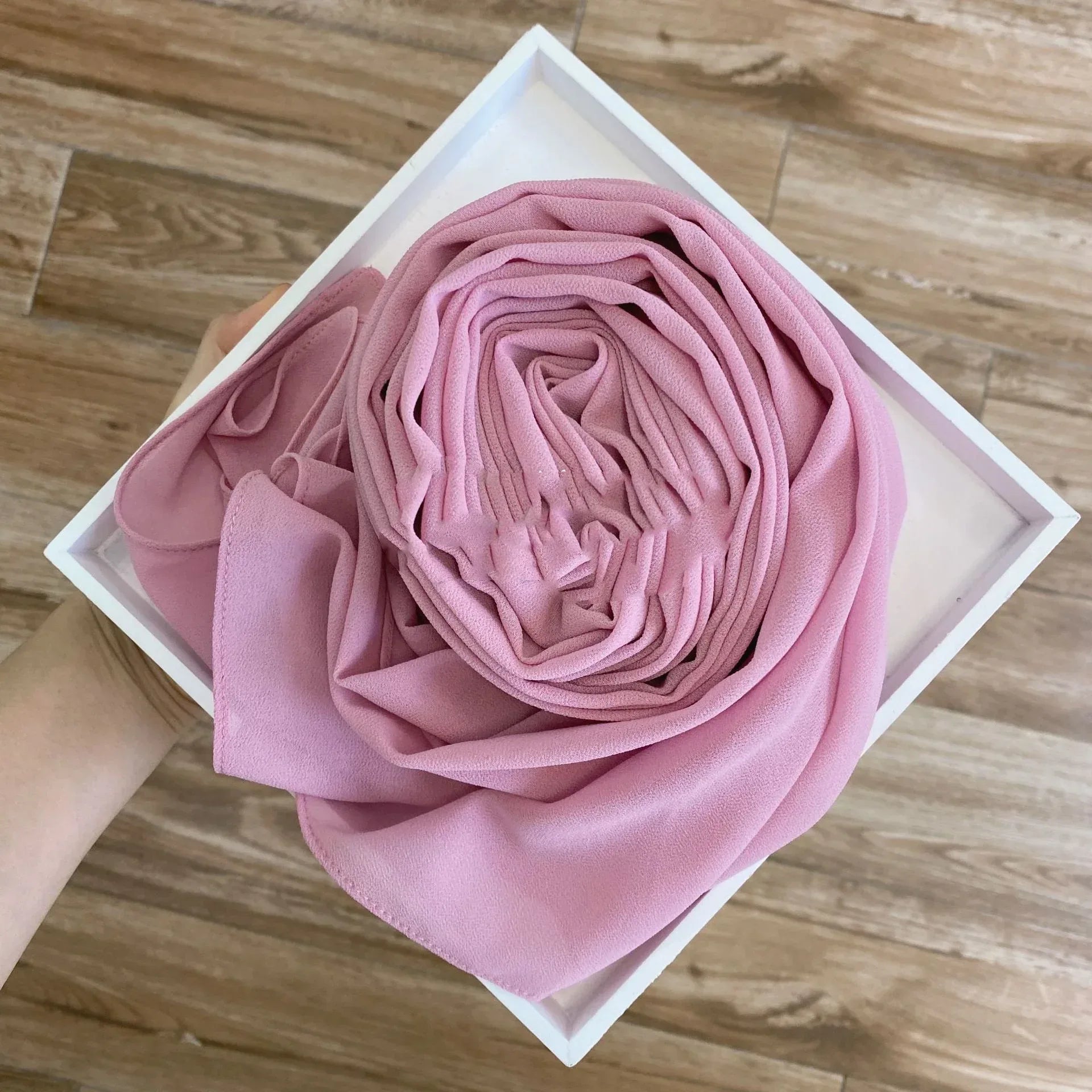 Women's Hijab Solid Pearl Chiffon Scarf - DanaFashionstore