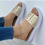 Women's Wedge And Rivet Beach Flip-Flops - DanaFashionstore