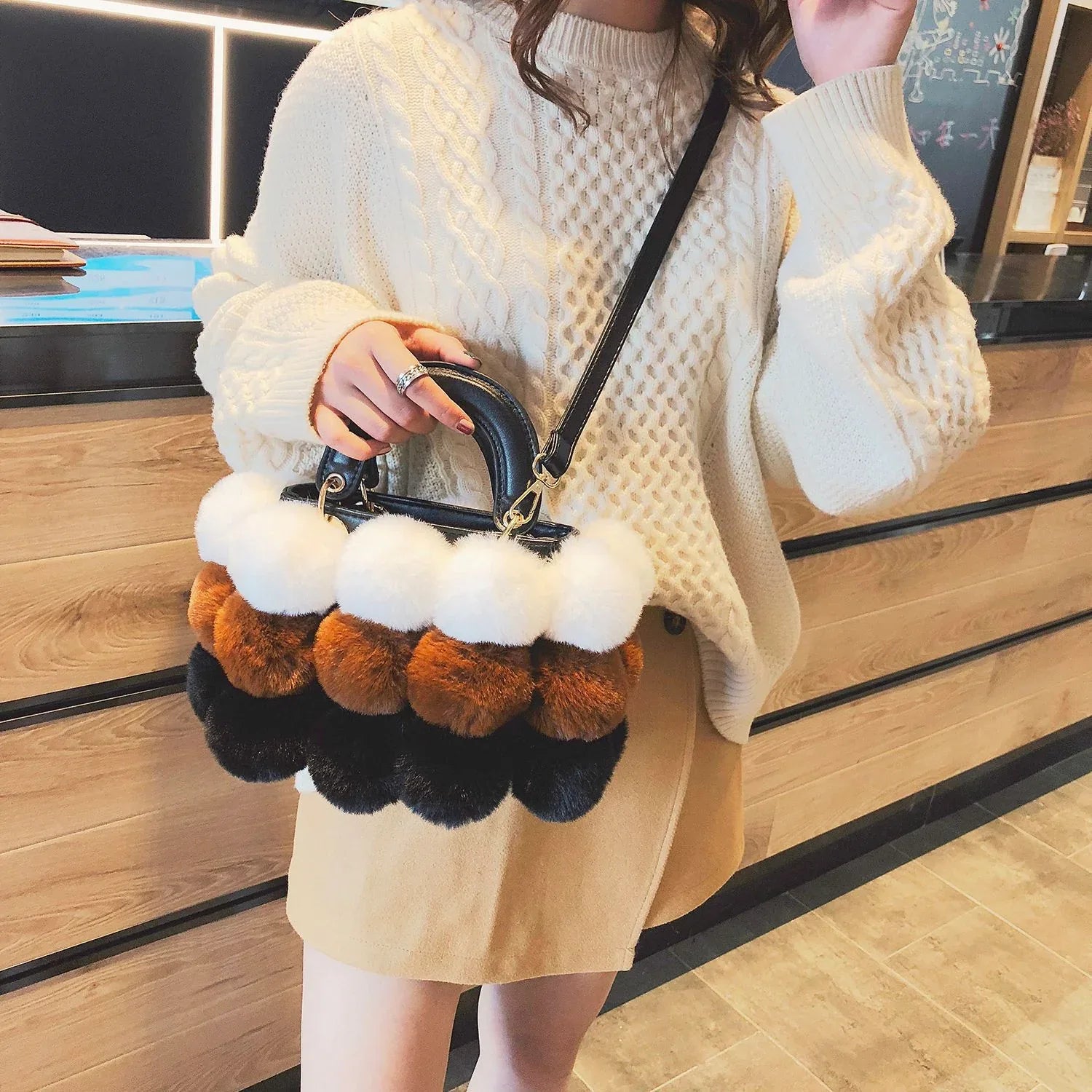 Plush Handbags Winter Plush Shoulder Bag Handbag Trend Messenger Bag - DanaFashionstore