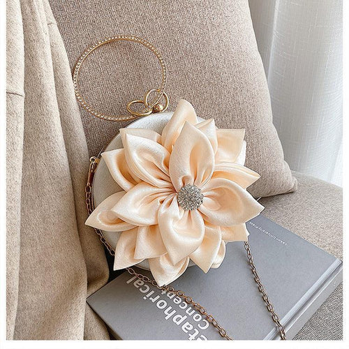 Evening Bag Flower Bag Wristlet Diamond Shoulder Messenger Bag - DanaFashionstore
