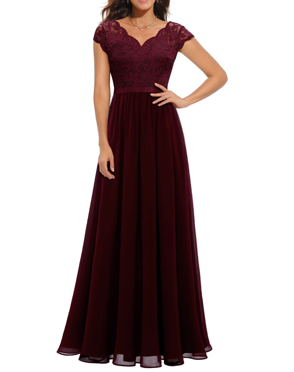 Lace Long Patchwork Waist-tight Noble Dress