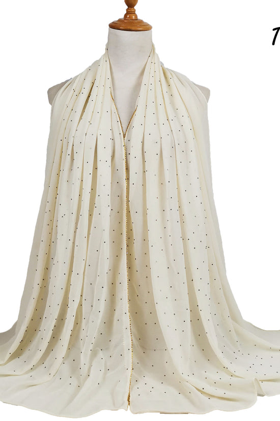 Chain Pearl Chiffon Hui Hood