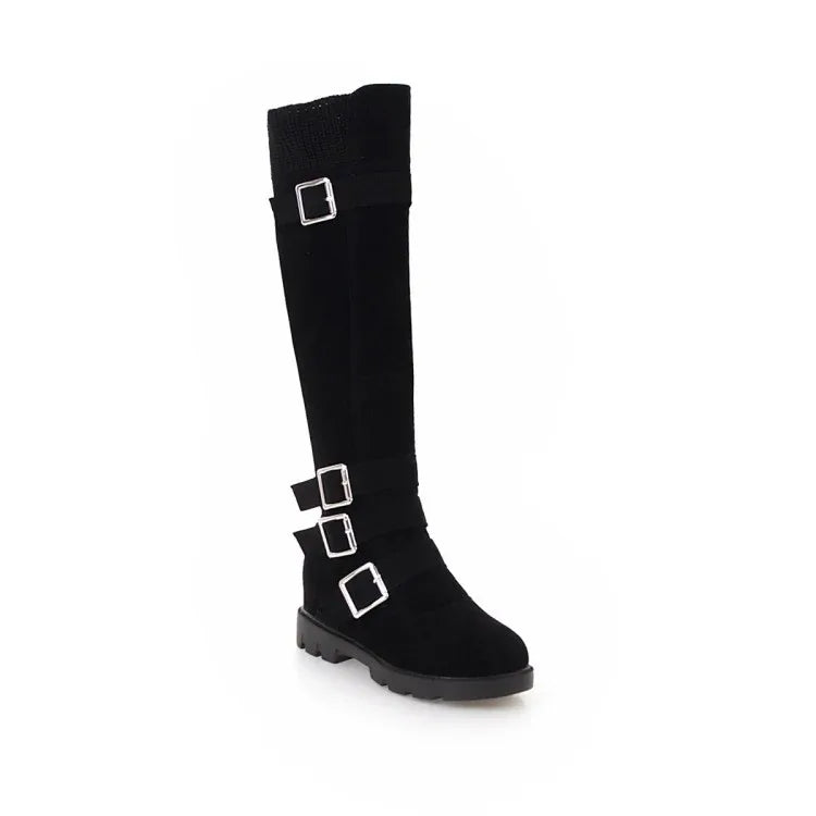 British Belt Buckle High Top Martin Boots Women - DanaFashionstore