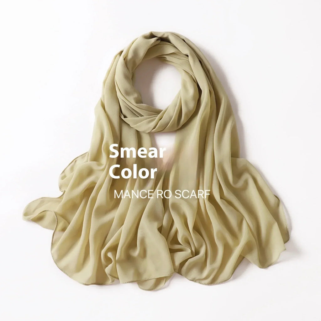 Pure Color Pearl Chiffon Scarf Headcloth Veil Chiffon Scarf - DanaFashionstore