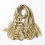 Pure Color Pearl Chiffon Scarf Headcloth Veil Chiffon Scarf - DanaFashionstore