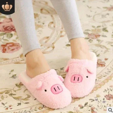 Couple models cartoon pig cotton slippers month cotton slippers home floor soft slippers warm - DanaFashionstore