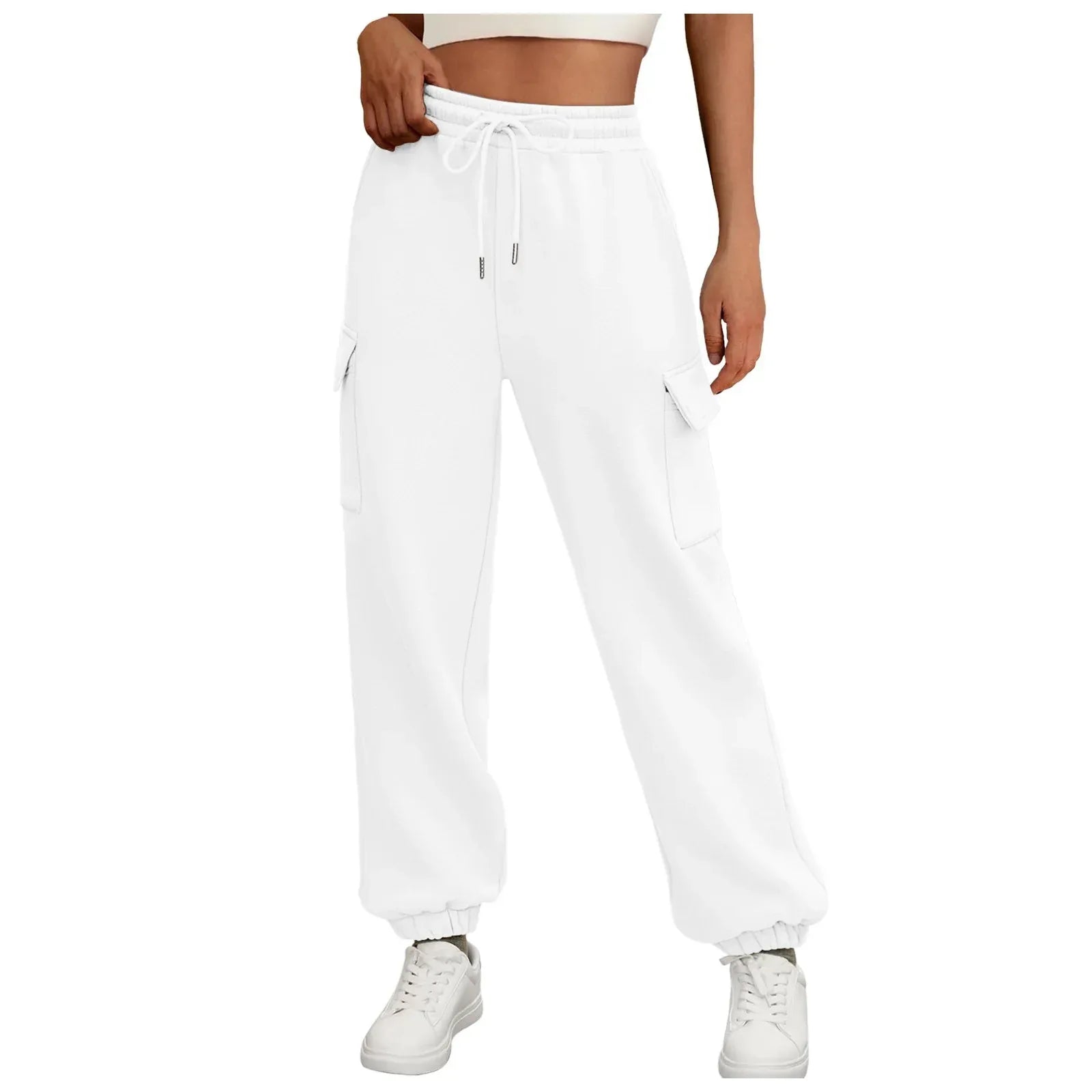 Women's Sweatpants Fleece Lined Baggy Athletic Jogger Trousers With Pockets Fall Casual Trendy Cargo Pants Fall Outfits - DanaFashionstore