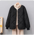 Rhombus Down Jacket Women's Short Coat - DanaFashionstore