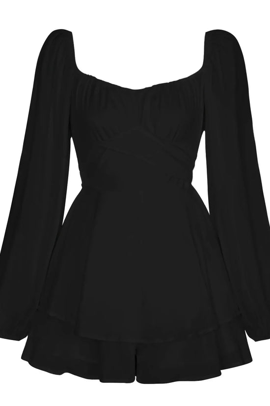 Women Jumpsuit Short Puff Sleeve Fashion Ruffle Shorts - DanaFashionstore