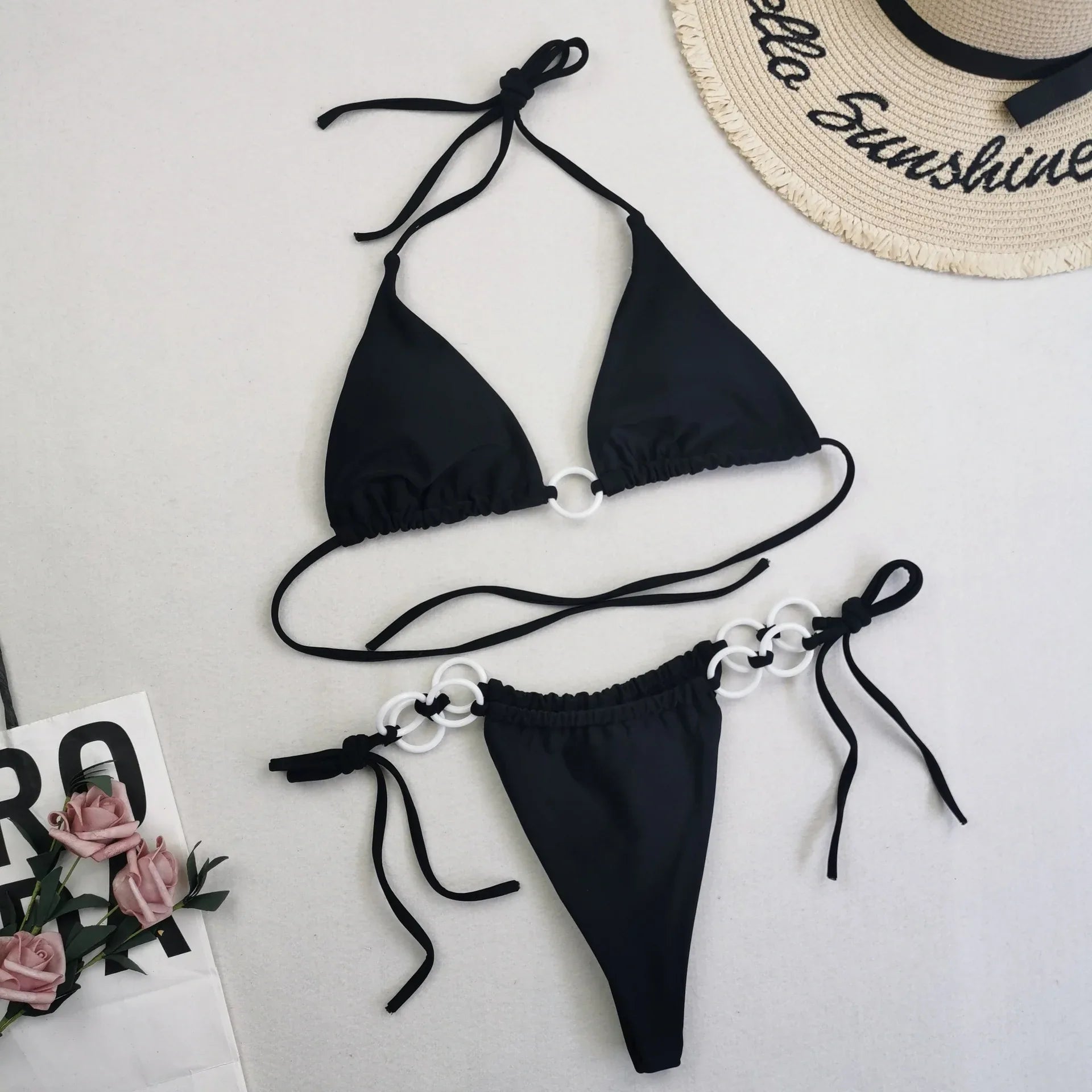 New Women's Split Bikini Double Fabric Lace-up Swimwear - DanaFashionstore