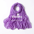 Pure Color Pearl Chiffon Scarf Headcloth Veil Chiffon Scarf - DanaFashionstore
