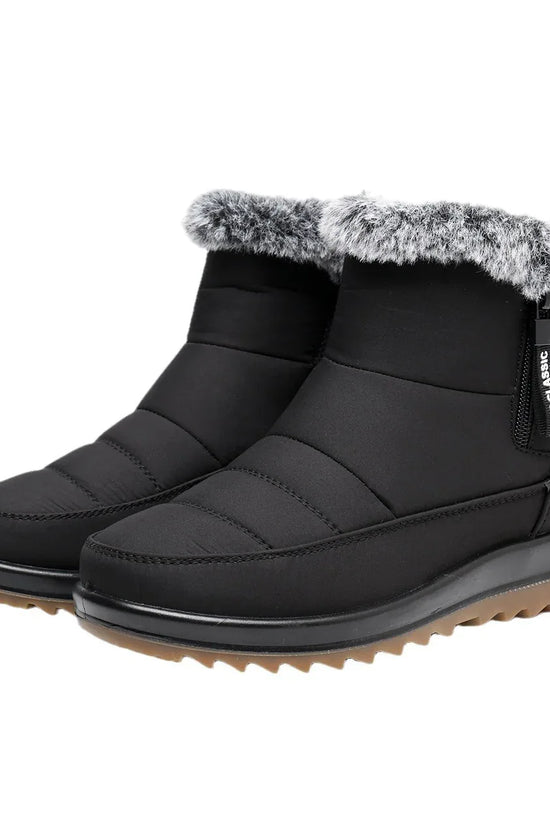Winter Snow Boot With Side Zipper Fashion Warm Plush Ankle Boots Women's Fleece Short Shoes - DanaFashionstore
