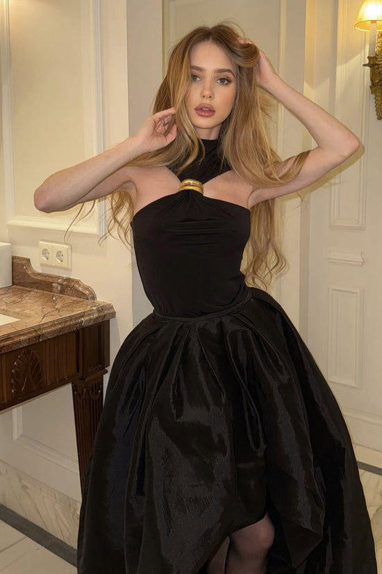 Gold Ring Sleeveless Cold-shoulder Stretch Top