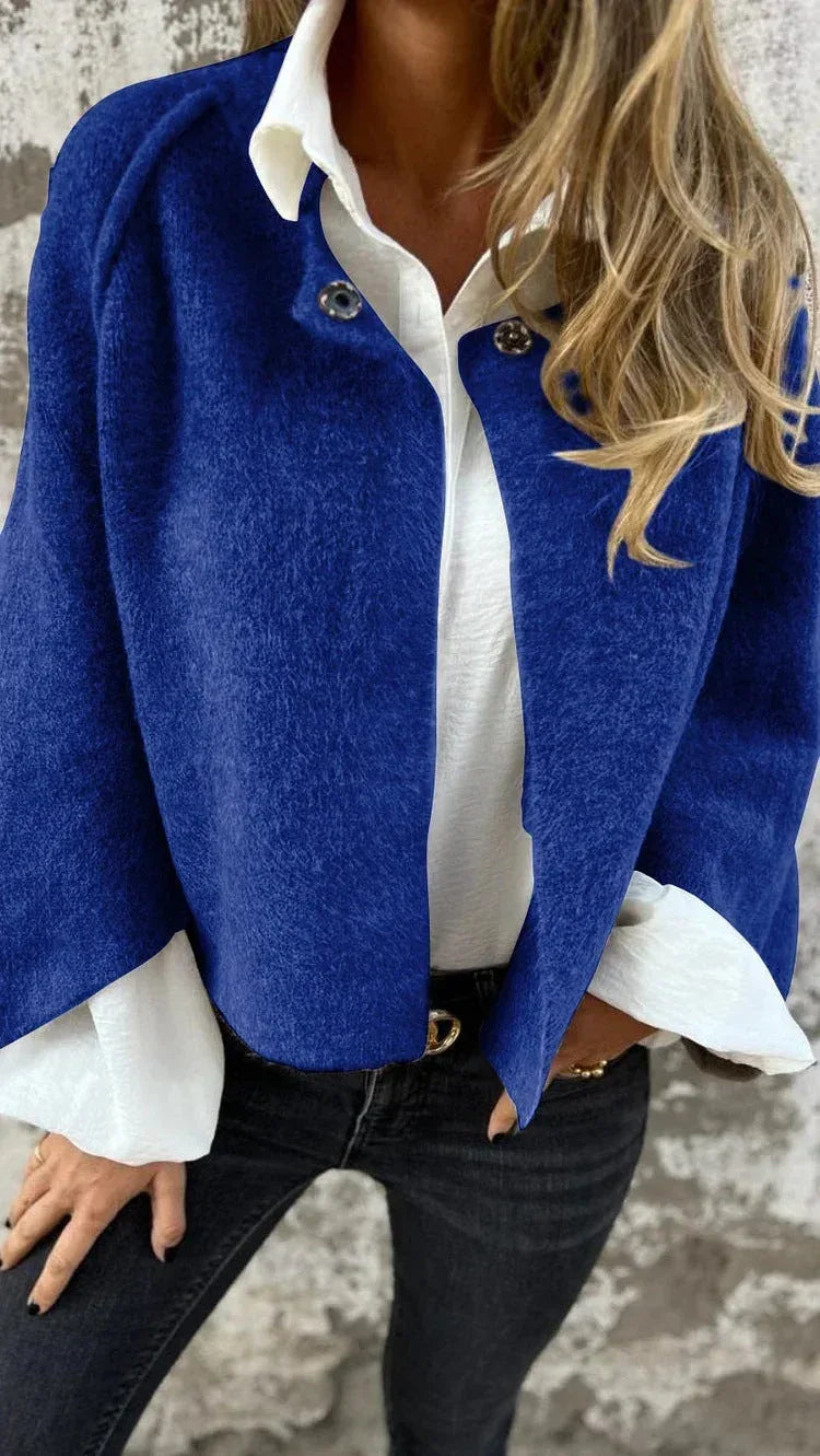 Women's Batwing Sleeve Cardigan Ins Fashion Cropped Jacket Tops Autumn And Winter Loose Short Cashmere Coat - DanaFashionstore