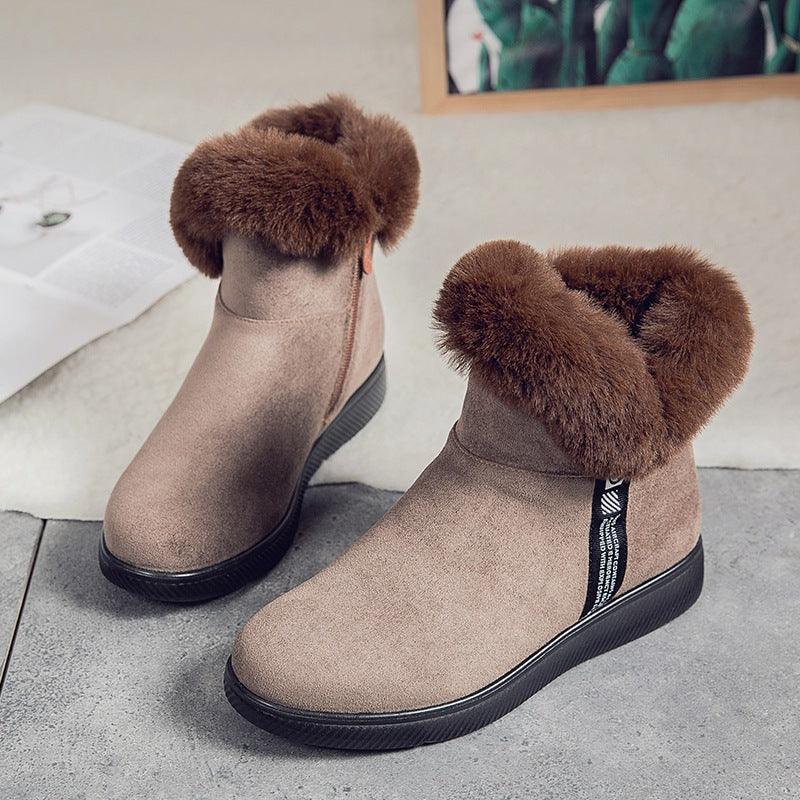 Plus Fleece Ankle Boots Thicken Middle-aged And Elderly Cotton Shoes - DanaFashionstore