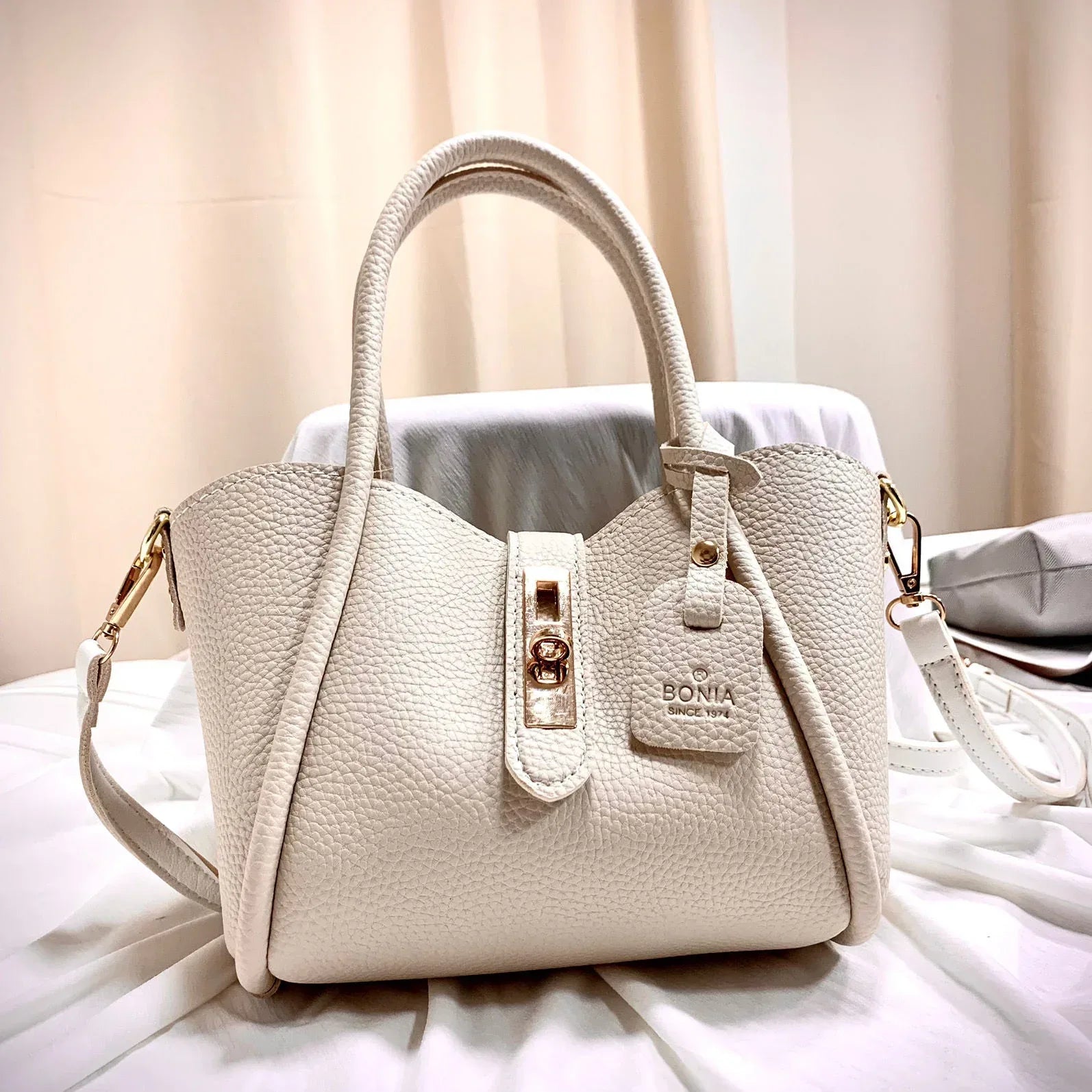 Litchi Pattern Soft Leather Portable Tote Bag - DanaFashionstore