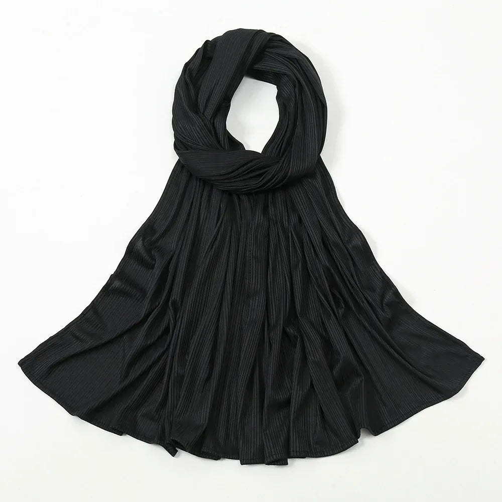 Women's Knitted Thread Cotton Striped Solid Color Scarf - DanaFashionstore