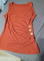 Button Detail Ruched Tank Top - DanaFashionstore