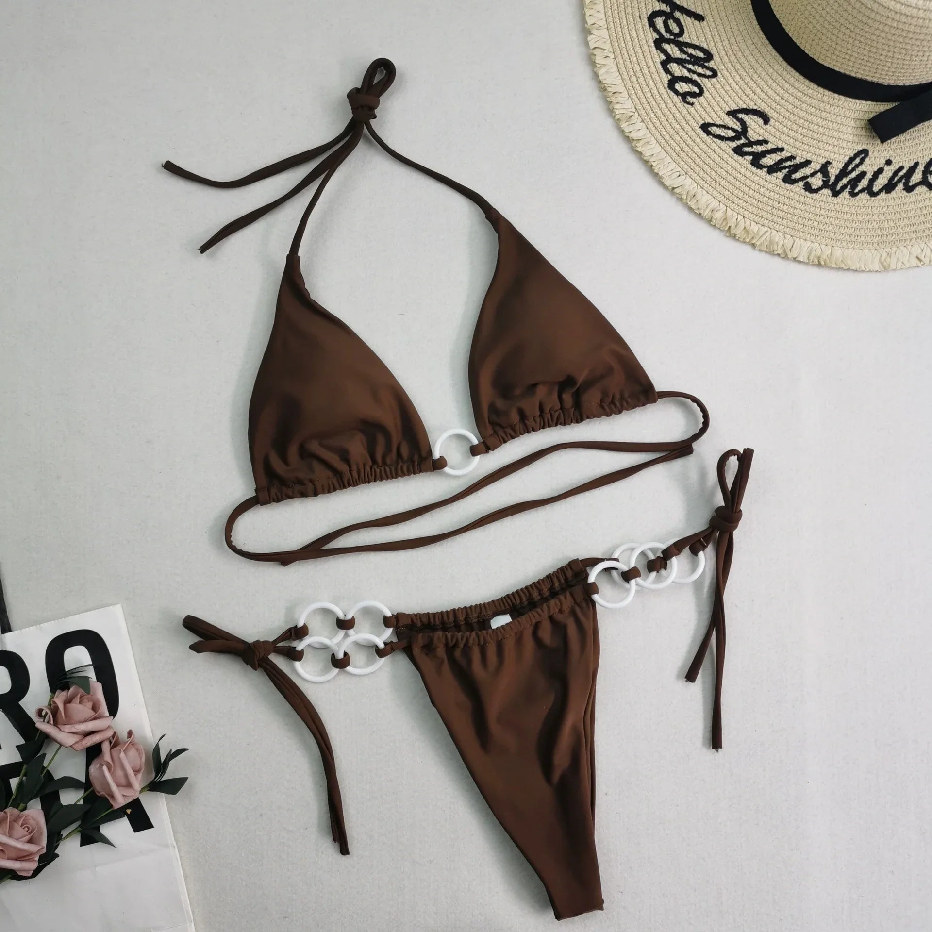 New Women's Split Bikini Double Fabric Lace-up Swimwear - DanaFashionstore