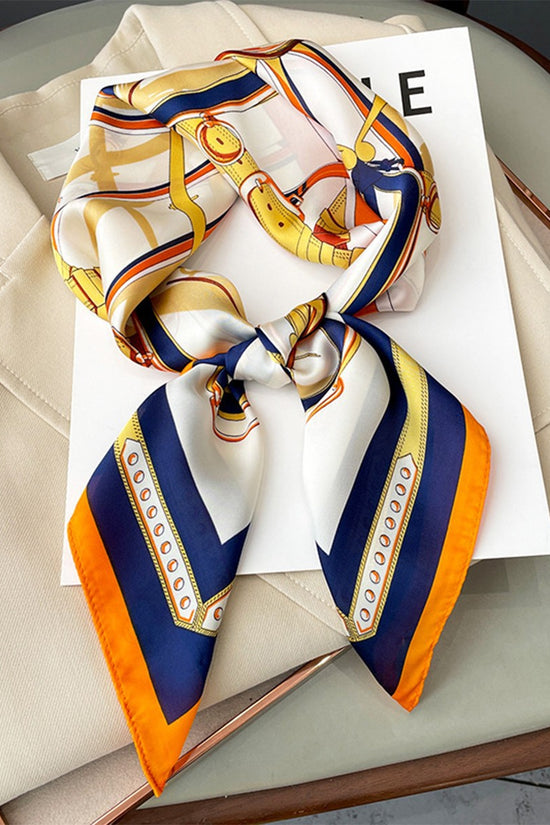 Artificial Silk Striped High-grade Korean Style Stylish Beach Arm Bag Silk Scarf