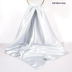 Pure Color Silk Scarf Artificial Silk 90cm Shiny Satin Shawl - DanaFashionstore