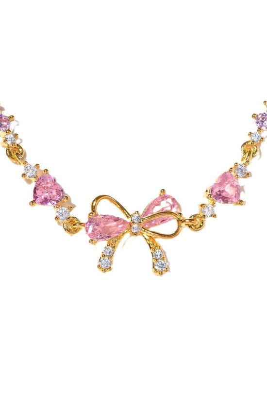 Sweet Bow Heart Rhinestone Bracelet Y2K Ins Fashion Chain Bracelet Valentine's Day
