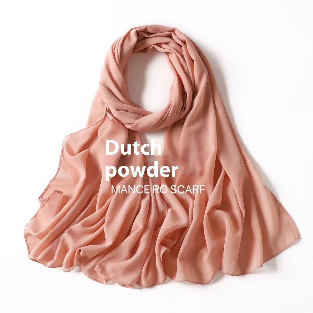 Pure Color Pearl Chiffon Scarf Headcloth Veil Chiffon Scarf - DanaFashionstore