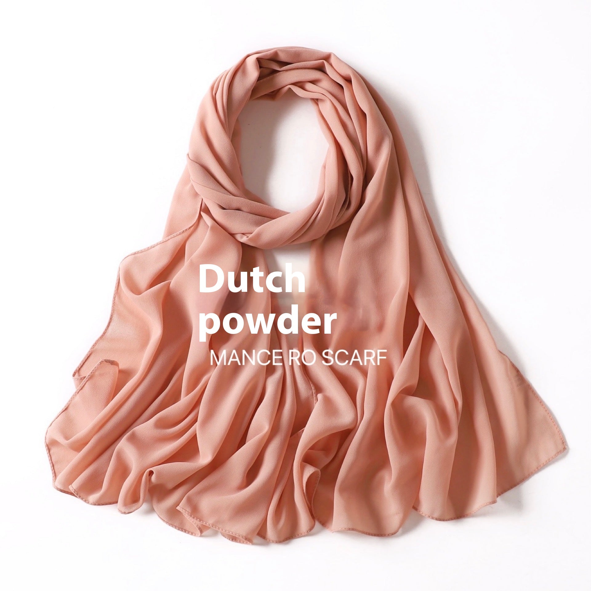Pure Color Pearl Chiffon Scarf Headcloth Veil Chiffon Scarf