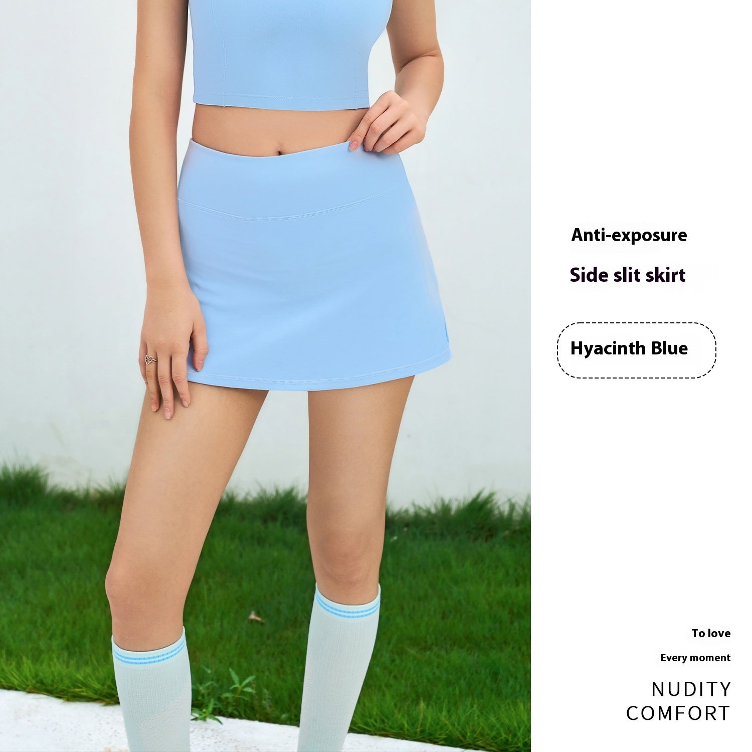Anti-exposure Fake Two-piece Sports Mini Short Culottes - Dana Fashion