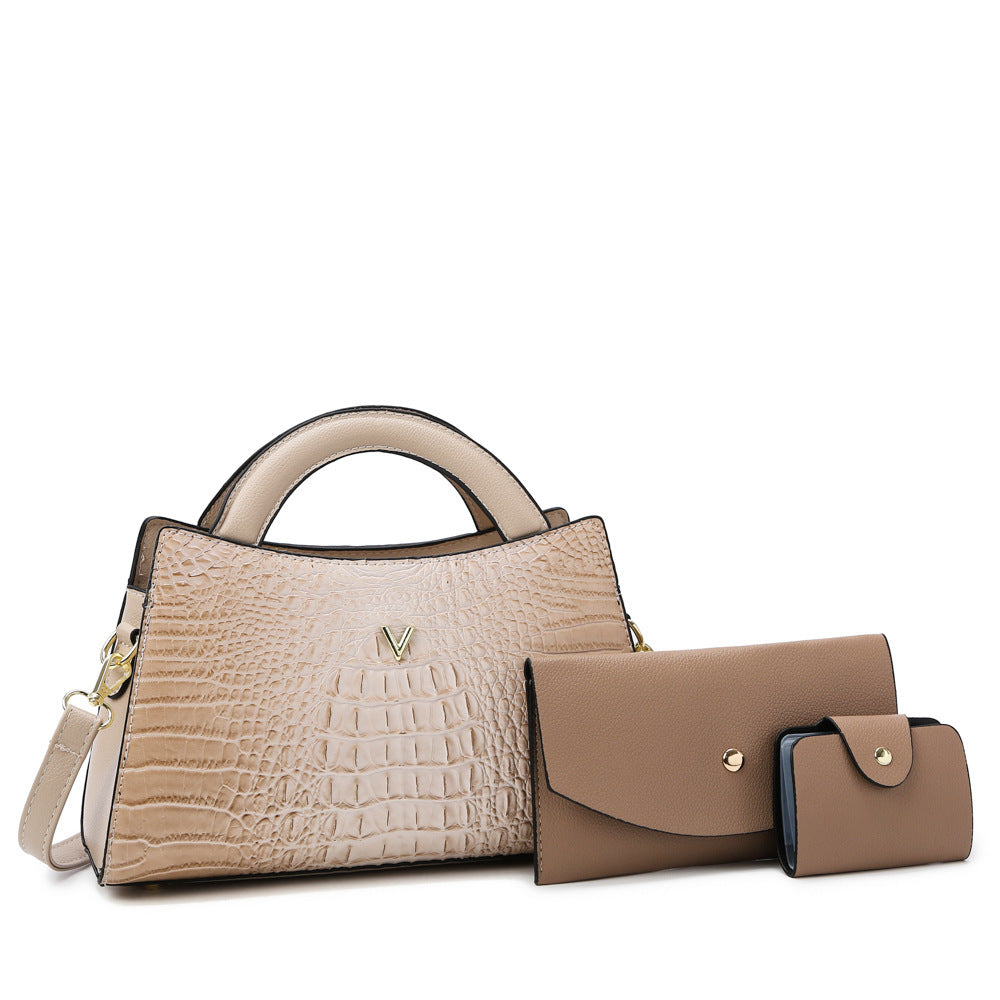 Women's Crossbody Leather Crocodile Pattern Shoulder Handbag - Dana Fashion