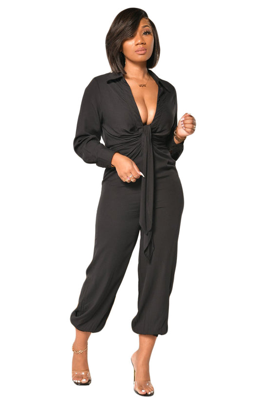 Sexy long sleeve V-neck Jumpsuit