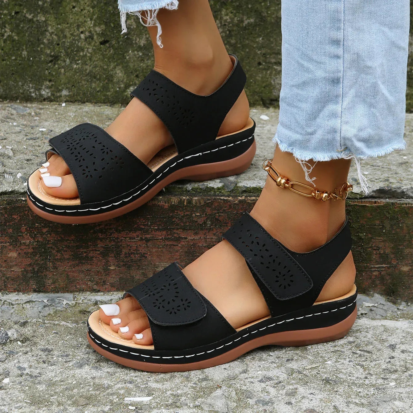 Slope-heeled Casual Thick Sandals - DanaFashionstore
