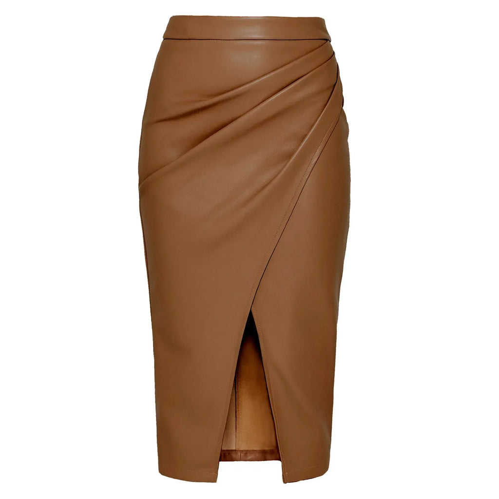 Leather Skirt Slim Fit High Waist Casual Slimming - DanaFashionstore