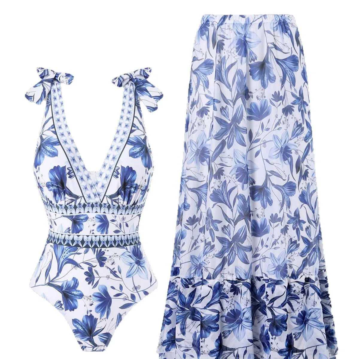 European And American Sexy Bikini One-piece Swimsuit Chiffon Dress - DanaFashionstore