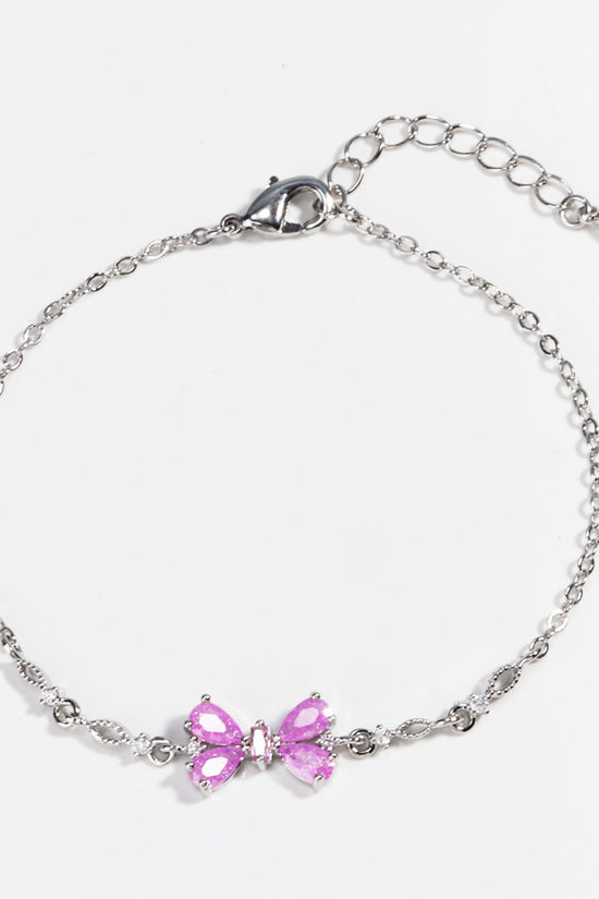 Sweet Bow Heart Rhinestone Bracelet Y2K Ins Fashion Chain Bracelet Valentine's Day